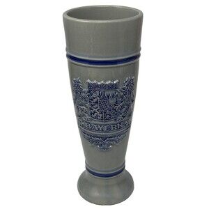 Gerzit Germany Stoneware Beer Mug Glass .5 Liter Salt Glaze Coat of Arms